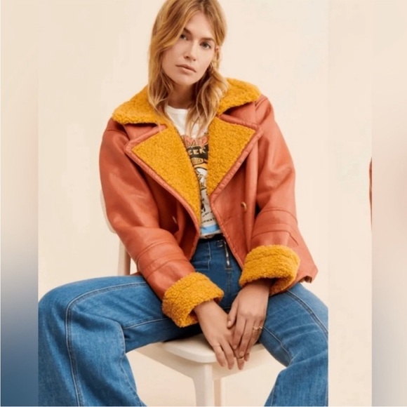 Free People We The Free Kaja Bonded Vegan Jacket Shearling - Picture 2 of 6